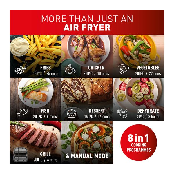 TEFAL Easy Fry Dual Zone EY905D40 Air Fryer & Grill - Stainless Steel - 3